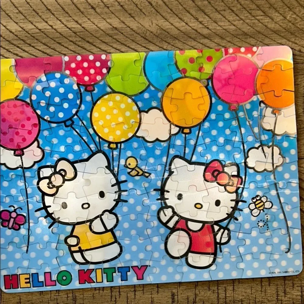 Hello Kitty 🐱 🌺 Lenticular Puzzle 🧩 Set - balloons 🎈🎈 too! 2011 Sanrio USA 🇺🇸